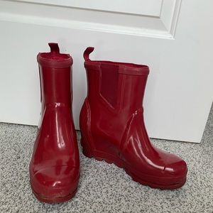 Sorel Cherry Red Rain Wedges